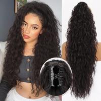 [ Kookastyle ] Claw Long Wavy Ponytail Extension Black Brown 30\