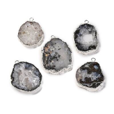 Imported Natural Geode Agate Big Pendants