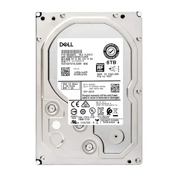 XDN2G Dell 6TB 12Gb/s SAS 7200 3.5-Inch Hard Drive