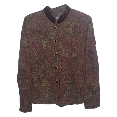J.D STONE Womens Printed Blouse Brown Long Sleeve Paisley S
