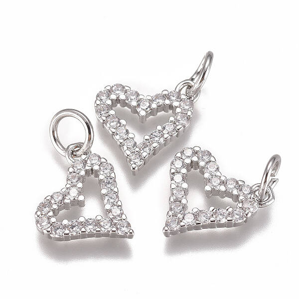 Brass Micro Pave Cubic Zirconia Charms