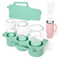 Silicone Reusable Ice Cube Tray, 3-compartment Cylinder Ice Cube Mold, Cylinder Ice Mold for Tumbler Cup, Modern Ice Cube Mak...