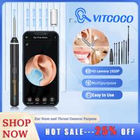 Ear Wax Removal Tool, VITCOCO Ear Cleaner with 1920P HD Camera, Earwax Remover with 8 Pcs Ear Set, with 6 LED Lights, for iPh...