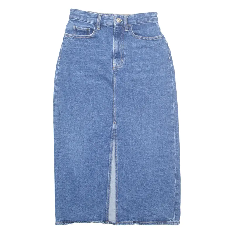COS Womens Straight Skirt Blue Midi Denim XS