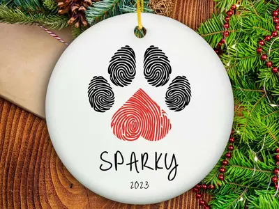 Dog Paw Ornament - Ceramic