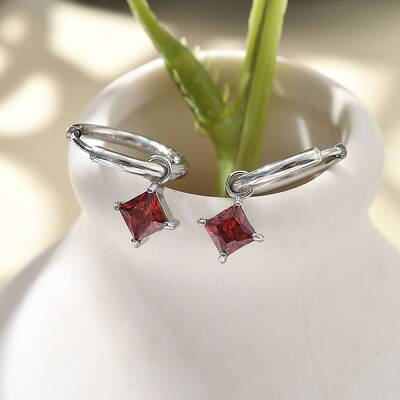304 Stainless Steel Micro Pave Cubic Zirconia Hoop Earrings