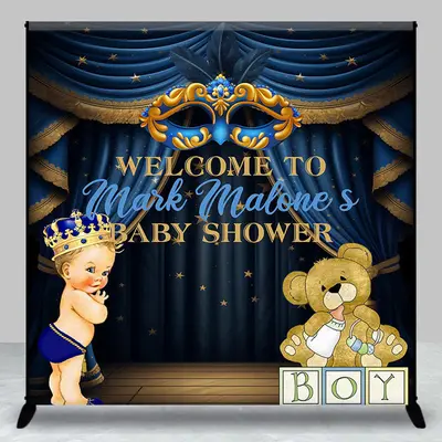 Royal Mardi Gras Custom Baby Shower Party Backdrop - Aperturee