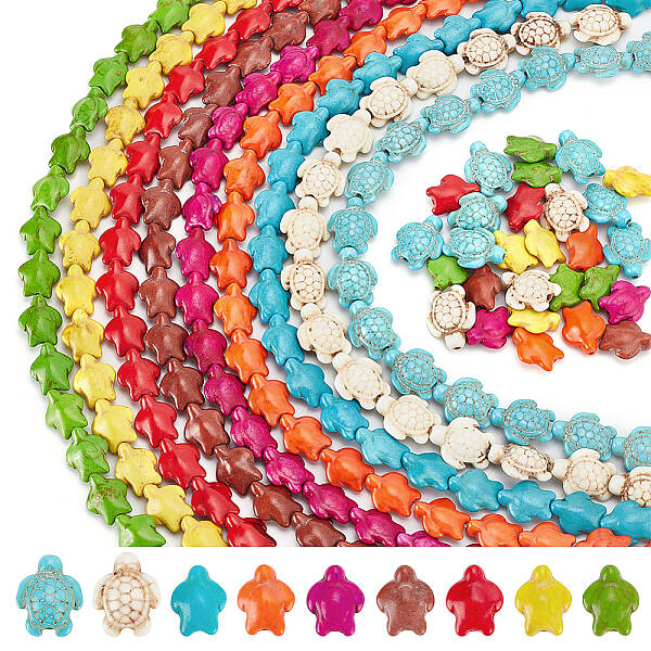9 strands 9 styles Dyed Synthetic Turquoise Beads Strands