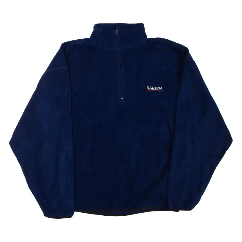 NAUTICA Mens Fleece Blue 1/4 Zip 2XL
