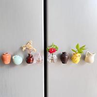 8PCS Ceramic Mini Vase Magnets Fridge Decorating Magnets Mini Ceramic Magnets for Fridge Ceramic Flower Vase  Refrigerator  S...