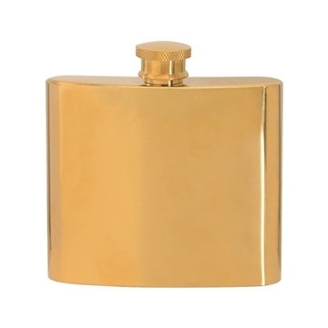 50 Promotional 5 oz Stainless Steel Gold Plated Hip Flask