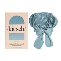 Kitsch Adjustable Oversized Satin Bonnet- Haze Blue
