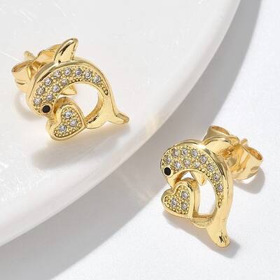 Micro Pave Cubic Zirconia Stud Earrings