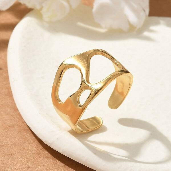304 Stainless Steel Open Cuff Rings for Unisex
