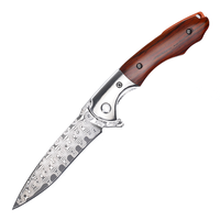 Pocket Knife for Men Women Blade Folding Knife for EDC Outdoor Fishing Camping Hiking Wooden Handle Pocket Knives with Leathe...