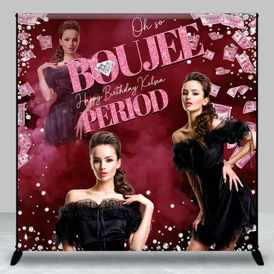 Diamonds Boujee Custom Photo Birthday Party Backdrop - Aperturee