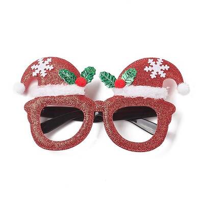 Christmas Plastic & Non-woven Fabric Glitter Glasses Frames