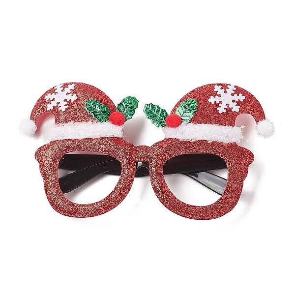 Christmas Plastic & Non-woven Fabric Glitter Glasses Frames