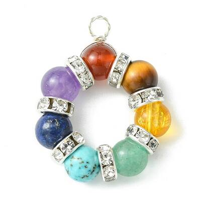 Chakra Gemstone Copper Wire Wrapped Pendants
