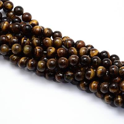Natural Grade AB Tiger Eye Round Beads Strands