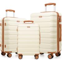 Miusse Luggage 3 Piece Set Suitcase Spinner Hardshell Lightweight TSA Lock Travel Durable Materials Easy Carry Luggage Sets L...