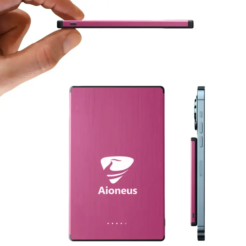 Aioneus Magnetic Battery 5000mAh, 20W Wired Fast Charge, 15W Wireiess Charge, 7.5W MagSafe Wireiess charge,Ultra thin Magneti...