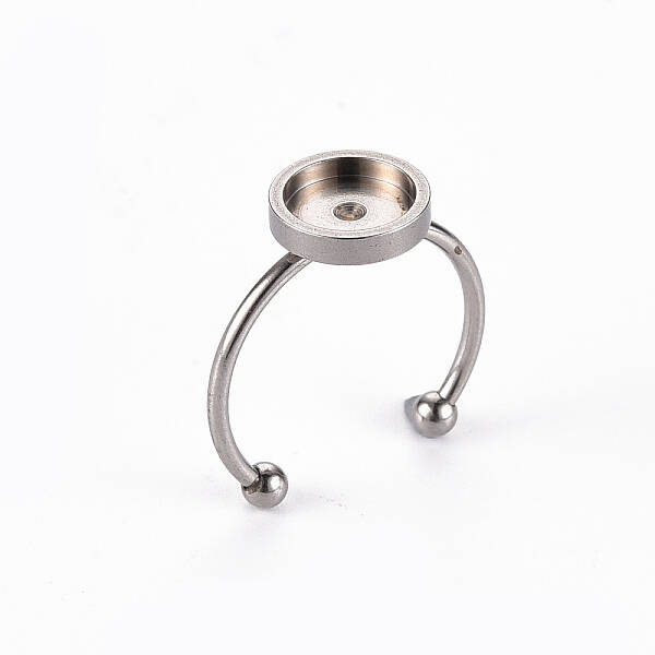 Tarnish Resistant 201 Stainless Steel Cuff Pad Ring Settings