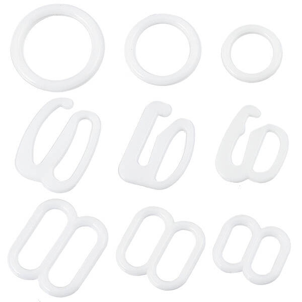 270Pcs 9 Style Plastic Underwear Strap Adjustment Buckles