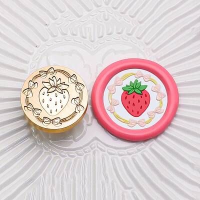 Golden Tone Round Wax Seal Brass Stamp Heads