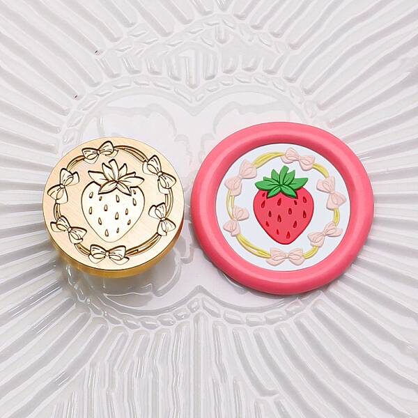 Golden Tone Round Wax Seal Brass Stamp Heads