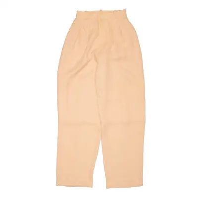 Pleated Orange Relaxed Wide-Leg Trousers Womens W22 L29