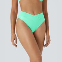 Halara Crossover Bikini Bottom Swimsuit,  Neon Color Swimwear, Summer Beach Outfits for Swimming #outdoorfun