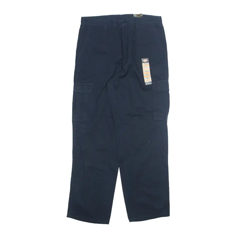 DICKIES Workwear Cargo Trousers Blue Loose Straight Mens W36 L24