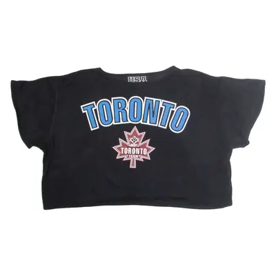 USA SPORT & FREE TIME TORONTO Cropped Jersey Black Short Sleeve Womens S