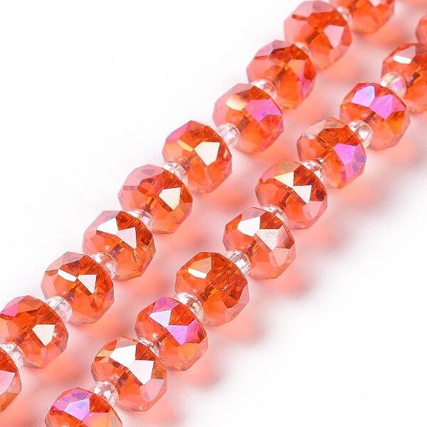 Transparent Electroplate Glass Beads Strands