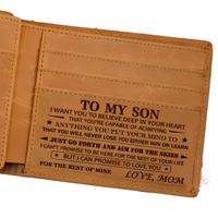 DUJO Engraved Wallet for Son - Leather Wallet with Unique Engravings, Bifold/Trifold Design, Son's Coming of Age Gift, Person...