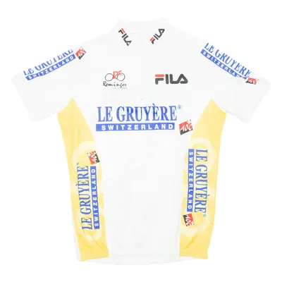 FILA Cycling Mens Jersey White 1/4 Zip M