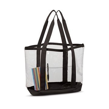 50 Custom Liberty Bags Large Clear Tote - PVC & Polyester