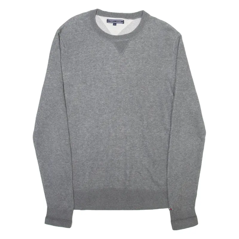 TOMMY HILFIGER Mens Jumper Grey Tight Knit M