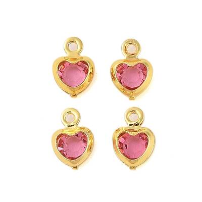 Heart Rack Plating Brass Glass Pendants