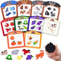JoyCat Wooden Fridge Magnets, Large Size Farm & Zoo Fridge Magnets, 50Pcs Color Sorting Refrigerator Toys, Educational Easter...