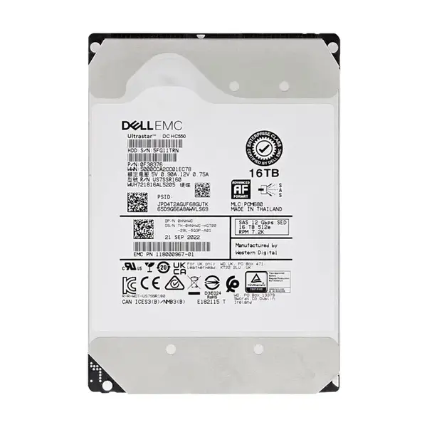 0HNHWC Dell 16TB 7200RPM 12Gb/s SAS 3.5-inch Hard Drive