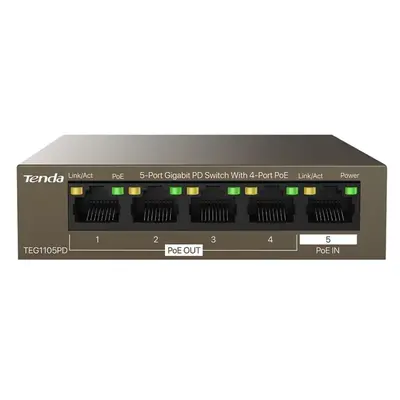 TEG1105PD Tenda 5-Port Gigabit PD Switch With 4-Port PoE