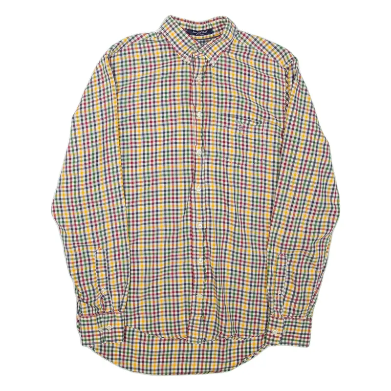 GANT Mens Shirt Yellow Check Long Sleeve M