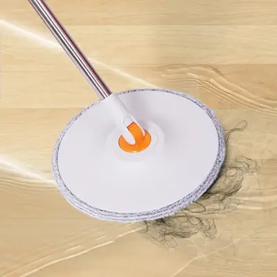 Stainless Steel Long Handle Adjustable Mop, 1 Set Including 1 Count Bucket and 2 Counts Cloth Heads, Summer Home Accessories,...