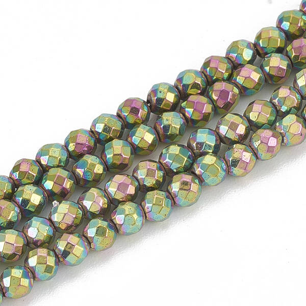 Electroplate Non-magnetic Synthetic Hematite Beads Strands