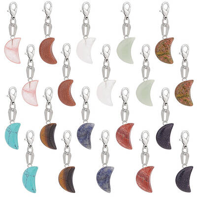 Gemstone Moon Pendant Decoration