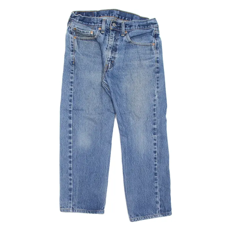 LEVI'S 505 Jeans Mens Blue Regular Straight Stone Wash W32 L24