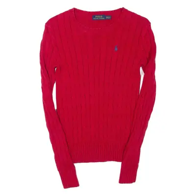 POLO RALPH LAUREN Mens Jumper Red Cable Knit XXS