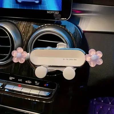 Cute Flower Design Car Phone Holder, Creative Car Phone Navigation for Air Outlet, Universal Car Interior Accessories for Wom...